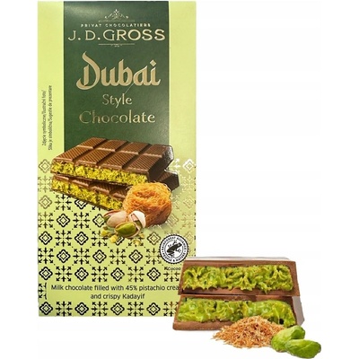 J.D. Gross Dubai chocolate Pistácie a Kadayif Čokoláda Dubajská 122 g