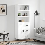vidaXL Висок шкаф, бял, 69, 5x34x180 см, инженерно дърво (3190021)