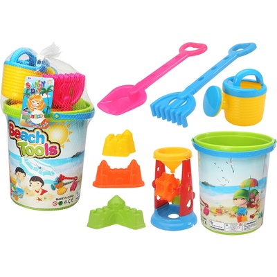 Lean Toys Súprava hračiek na piesok Vedierko Mlynček na zalievanie Formičky