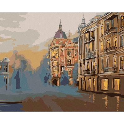 zuty Malování Podle Čísel Historická Část Města 40 x 50 Cm Plátno Rám