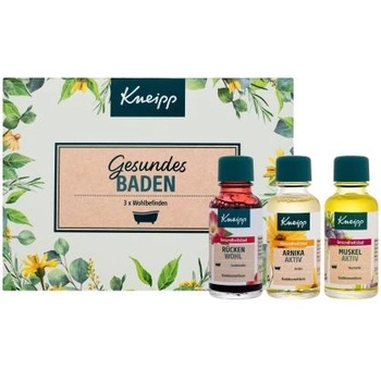 Kneipp Bath Oil Healthy Bathing подаръчен комплект: масло за вана Back Comfort 20 ml + масло за вана Arnica Active 20 ml + масло за вана Muscle Active 20 ml