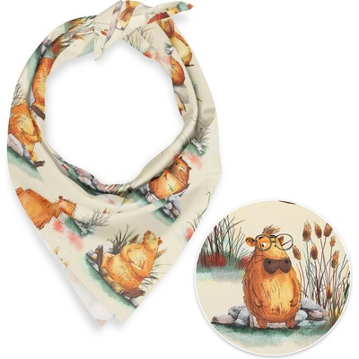 Biante Dětský bavlněný šátek Sandra SA-710 Kapybary na krémovém