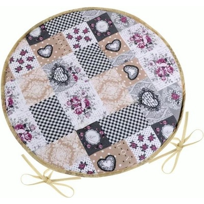 Bellatex Dita kulatý hladký patchwork love béžový 40 cm – Zboží Dáma