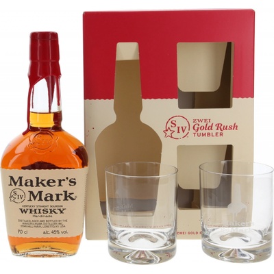 MAKERS MARK 45% 0,7 l (dárkové balení 2 sklenice)