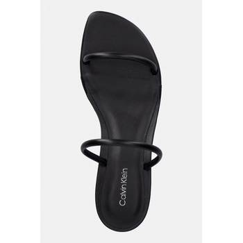 Calvin Klein сандали с тънък ток от кожа KITT HEEL SNDL DOUBLE STRAP LTH (HW0HW02919)