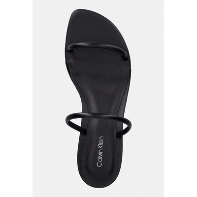 Calvin Klein сандали с тънък ток от кожа KITT HEEL SNDL DOUBLE STRAP LTH (HW0HW02919)