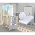 Bambino Casa Бебешко легло Bambino Casa - Giochi divertenti, Naturale fix + подарък матрак Primavera Baby Luxe (202528) - ozone