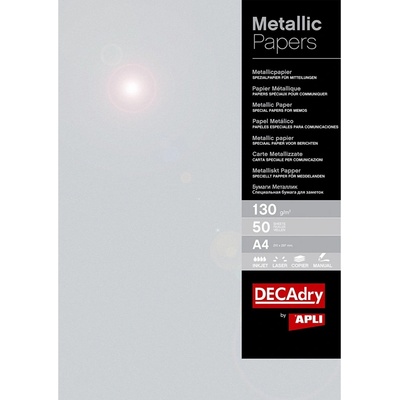 Papír metalický Apli, A4, 130g, stříbrný