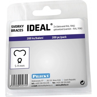 PILECKÝ Svorky IDEAL Zn+PVC antracitové, 200 ks
