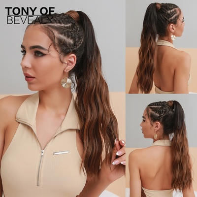 Hodvábny clip in Wrap Around Ponytail - čokoládové ombré
