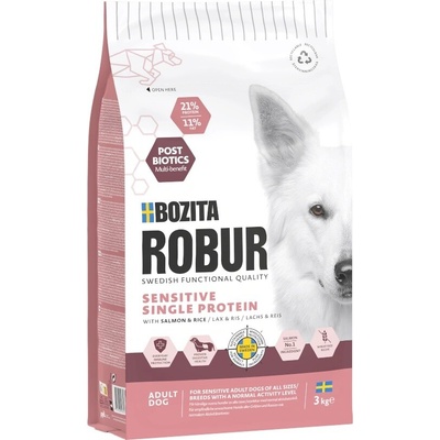 Bozita Robur Sensitive Single Protein losos & rýže 3 kg