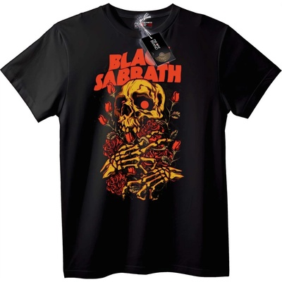 NOONEBRAND Тениска Black Sabbath с череп и рози - L, Black
