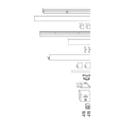 ROTO Patio Alversa sada kolejnic přídržná kolej 13 mm bílá FFB 1651-2000 mm