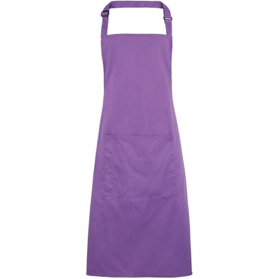 Premier PR154 Zástěra s laclem a kapsou na břiše Colours fialová rich violet