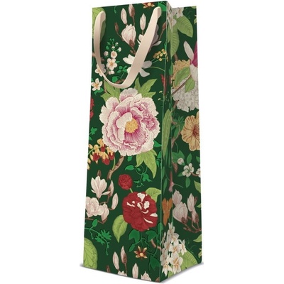 Dárková taška na láhev - Classic Flowers 12x10x37 cm