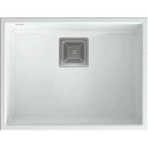 Quadron Композитна мивка за под плот Quadron Unique David 50 бяла - неръждаема стомана 55x42 см (HQD5542U1-BS) Мивка за вграждане