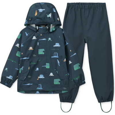 LIEWOOD Детска грейка LIEWOOD Kid's Pedia Rainwear Set Rain set - Cars / Classic Navy - размер 122 (EU) (702-5859-0114)