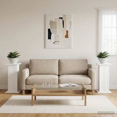vidaXL Стойка за растения 2 бр. Бяло 30, 5 x 30 x 60, 5 см (899781)
