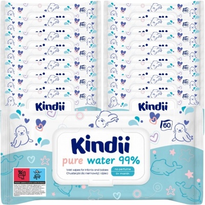 Kindii Pure Water vlhčené ubrousky 15 x 72 ks