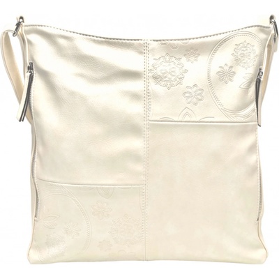Velká crossbody kabelka s ornamenty Frencis béžová