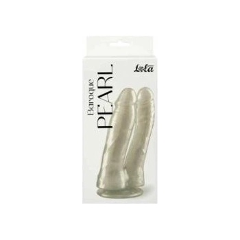 Pearl Drops Double pearlescent dildo Baroque Pearl White
