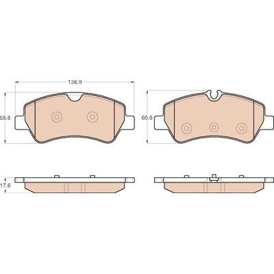 TRW Sada brzdových platničiek kotúčovej brzdy GDB1968