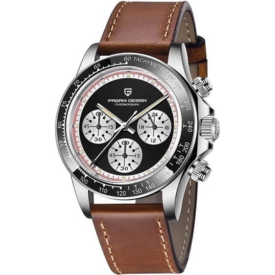 Pagani Мъжки часовник Pagani Design Wantage, Кварцов, Хронограф, Кафяв / Черен (PD-1676-BROWN-BLACK)