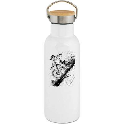 123TRIKO termoska Adrenalin na dráze, černý tisk 500 ml motorka