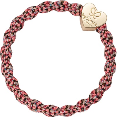 By Eloise London Metallic Gold Heart Ластик за коса за жени цвят Berries