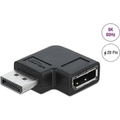 Delock Адаптер Delock 90° DisplayPort 1.4 , 20 pin мъжко (male) към DisplayPort 1.4 20 pin женско (female), 8К 7680 x 4320 @ 60 Hz with DSC support (DELOCK-66296)
