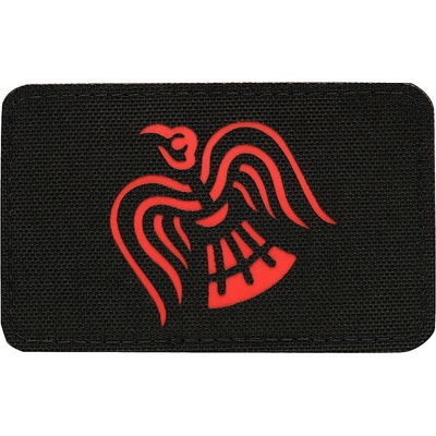 Nášivka M-Tac Raven Flag Laser Cut - čierna-červená