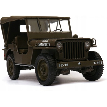 Welly Jeep Willys matná olivová U.S. Army 1:18