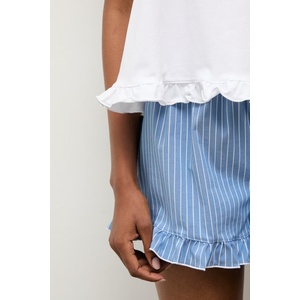 Answear. LAB пижама от две части дамска с памук (biały top + dół paski) - answear - 87,99 лв