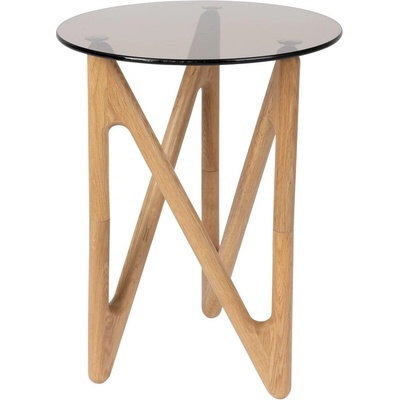 Dutchbone Кръгла странична масичка със стъклен плот ø 40 cm Naia - Dutchbone (2300325)