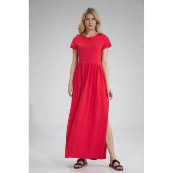 Bavlněné maxi šaty M787 red