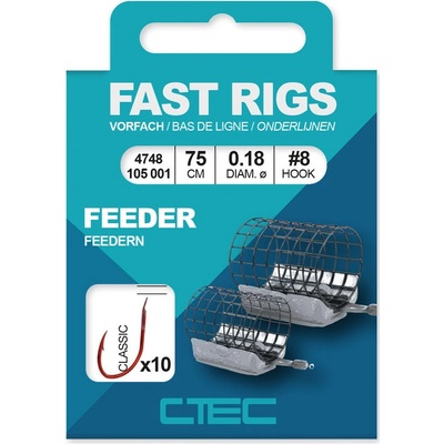 Spro Feederový návazec C-TEC Fast Rigs Classic Feeder 75 cm vel.14 0,12 mm 10 ks