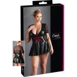 Cottelli Collection Plus Size - лъскава рокля с червен корсет - черна - XXL
