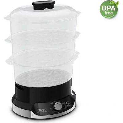 Tefal VC204865 NEW Food Steamer Ultracompact 3 Bowl Steam Cooker 800w 1.2L Black (VC204865)