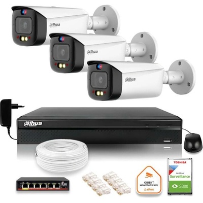 Dahu 3 kamery IPC HFW3849T1 AS PV 0280B S5 DVR