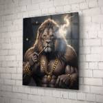 Art gift Стъклено АРТ пано - Лъв с пура