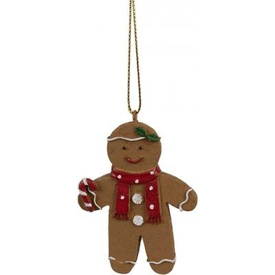 Clayre & Eef Hnědá vánoční ozdoba Perníček Gingerbread 5*1*7 cm