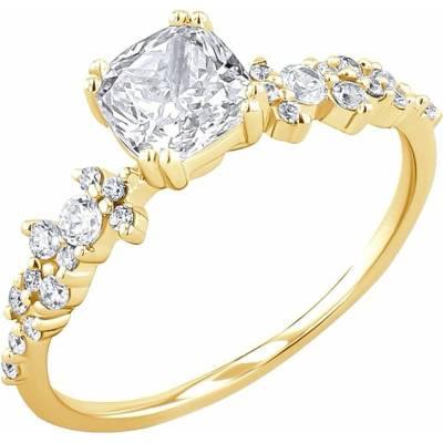 Eppi Zásnubný prsteň s moissanitom a lab grown diamantmi Tora R46209