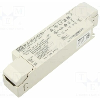 MEAN WELL XLC-60-H-KNS Napájecí zdroj: spínaný; LED; DALI 2,NFC; 60W; 9÷54VDC; 900mA÷1,7A