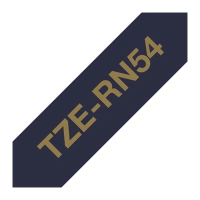 Páska Brother TZE-RN54 - originální | zlatý tisk, námoř.modrý podklad, textilní, 24 mm