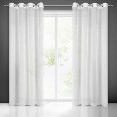 Takoy Záclona MARISA v eko stylu z etamínu s ozdobným krajkovým pruhem 140 x 250 cm-HF-409600 | 140 x 250 cm