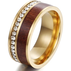 HARAHU Пръстен TR-17027 - Златен / Кафяв / 62mm KP17027