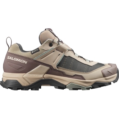 Salomon Дамски мултиспорт обувки Salomon Women's X Ultra 5 GORE-TEX Multisport shoes - Desert Tan / White Pepper / Green Milieu - размер 40 2/3 (EU) (122-1251-0618)