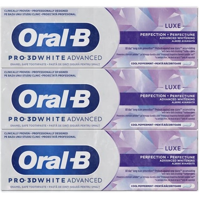 Oral-B Pre 3D White Advanced Luxe Perfection 3 x 75 ml
