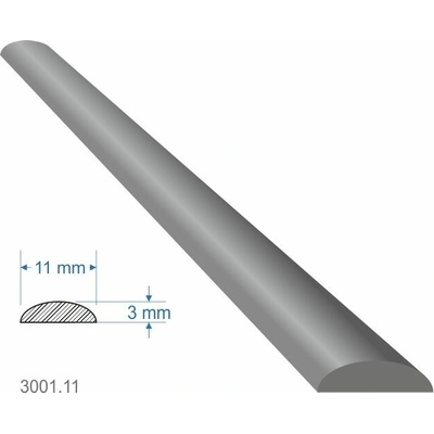 Pásovina oblá D, 11 x 3 x 3000 mm, mäkká