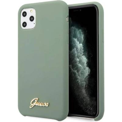 GUESS Hard Silicone Case - силиконов (TPU) калъф за iPhone 11 Pro (зелен)